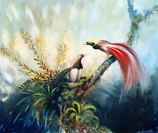 Blake Twigden (Australian, b.1945) Birds of Paradise 19.5 x 23.75in.